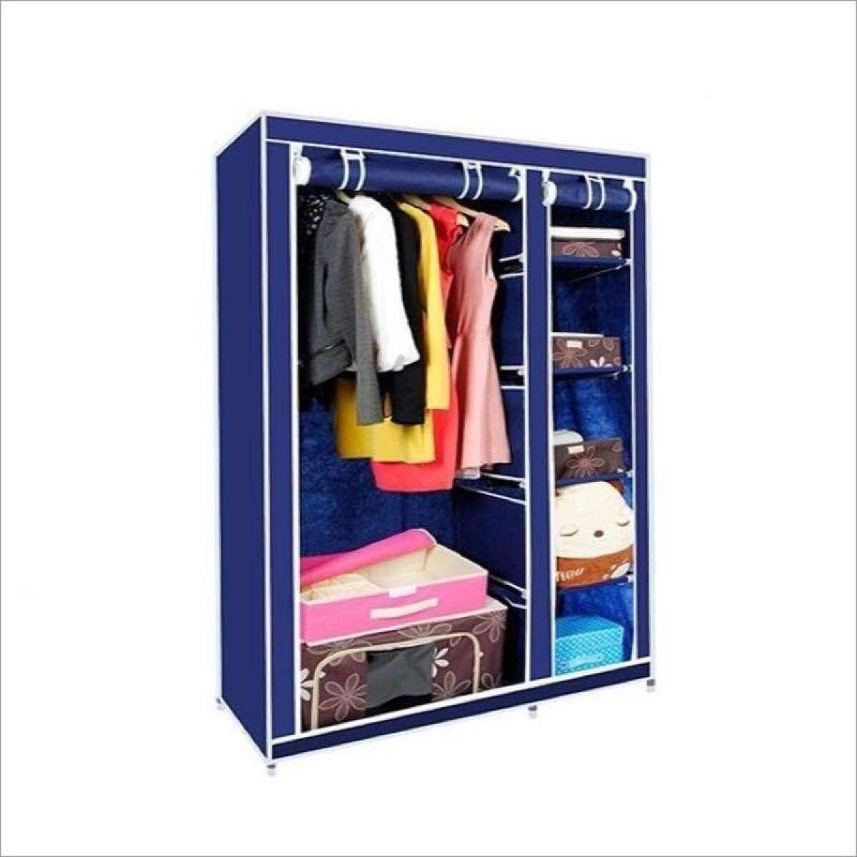 Clothes Rail Wardrobe With Protective Cover Multi Color Buy