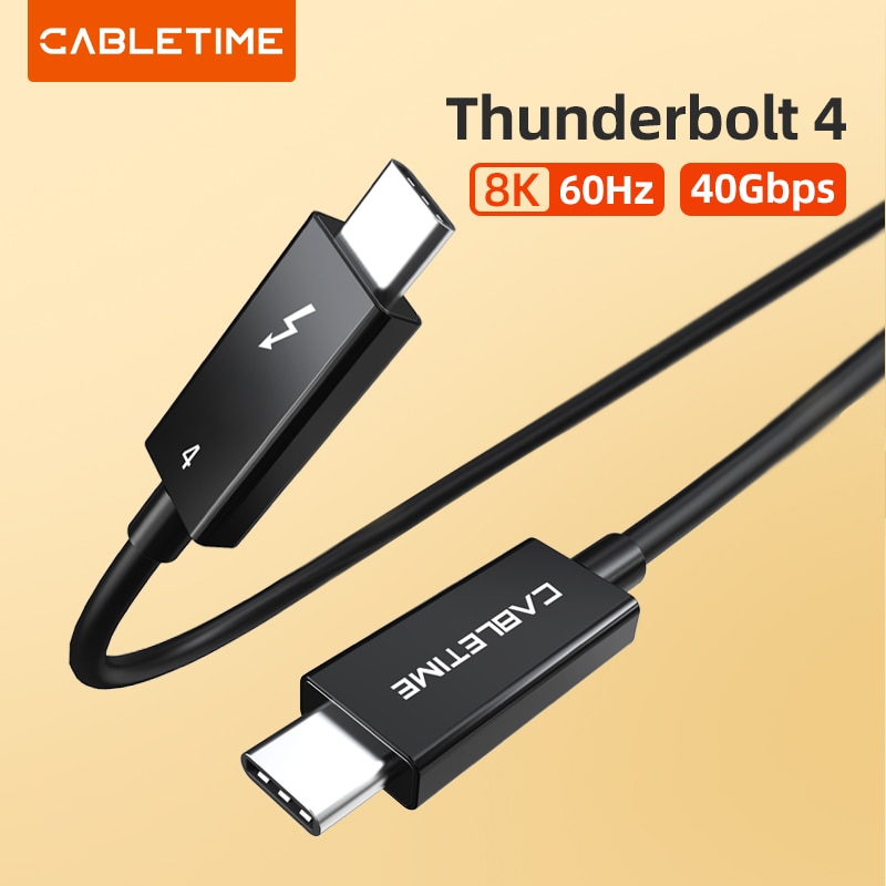 CABLETIME Thunderbolt 4 USB C Cable Certified 8K 60Hz HDR PD100W 40Gbps Compatible USB 4 for Macbook Dell Laptop Type C C422