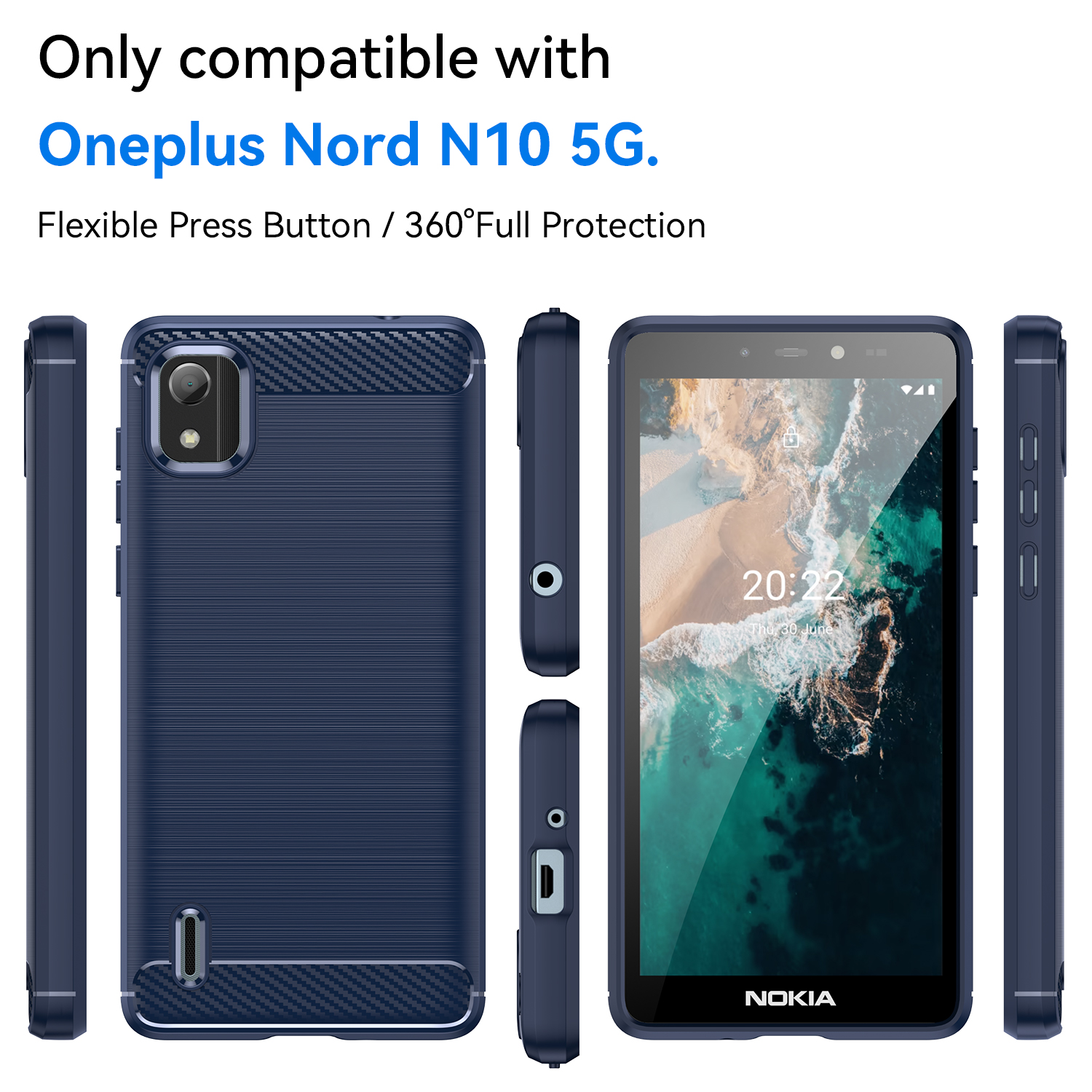 Nokia C2 2nd Edition Carbon Fiber Hi Quality Premium Soft Mobile Back Cover for Nokia C2 2nd Edition. 