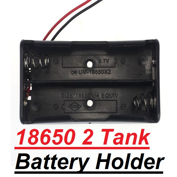 Parallel 2 TANK 18650 Battery Holder 18650 With Leads Cables 18650 Battery Holder 7.4V Battery Holder Case 18650 Rechargeable Battery Holder Case. 