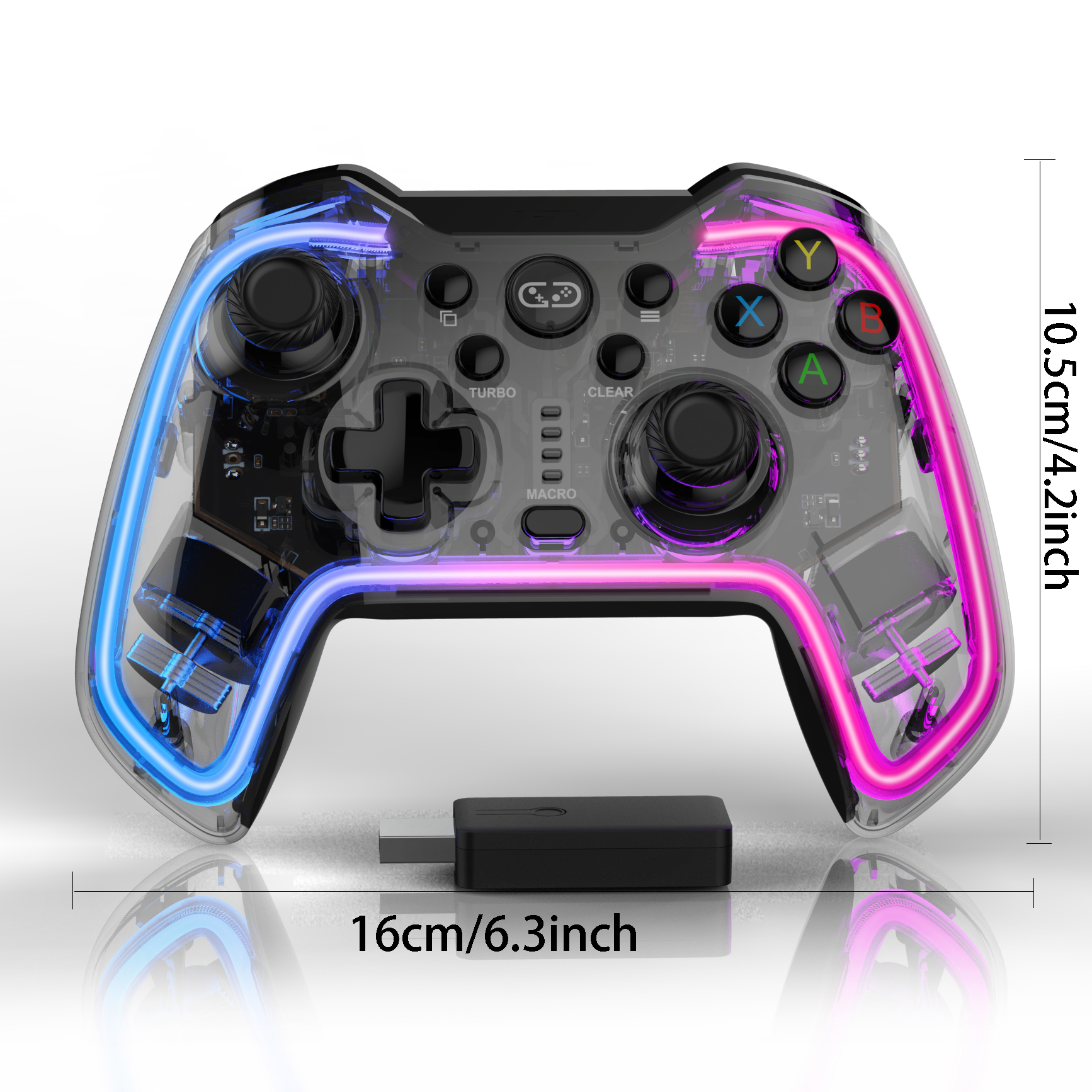 2.4G Wireless Gamepad For Xbox One Six Axis Vibration with Turbo Game Controller with Receiver for PC/Xbox One Series X/S. 