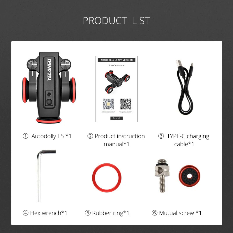 L5 Motorized Camera Slider Automatic Video Dolly Car Rail Systems for DSLR Camera Sony iPhone with App Control //////////////////////////////////////////////////////////////////////////////////////////////////. 