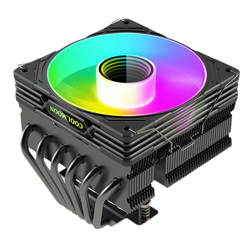 T600 CPU Cooler Six Copper Tube Radiator Desktop Temperature Control High Performance Down Pressure Fan CPU Radiator