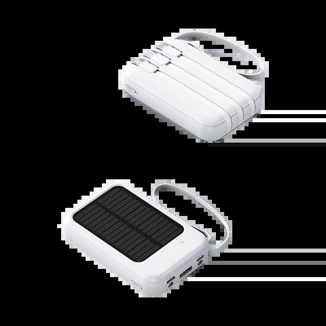 50000mAh Solar Move Power Bank with Built-in 4-cables With Lanyard Portable Mini Super Fast Charging Suitable For iPhone Samsung. 