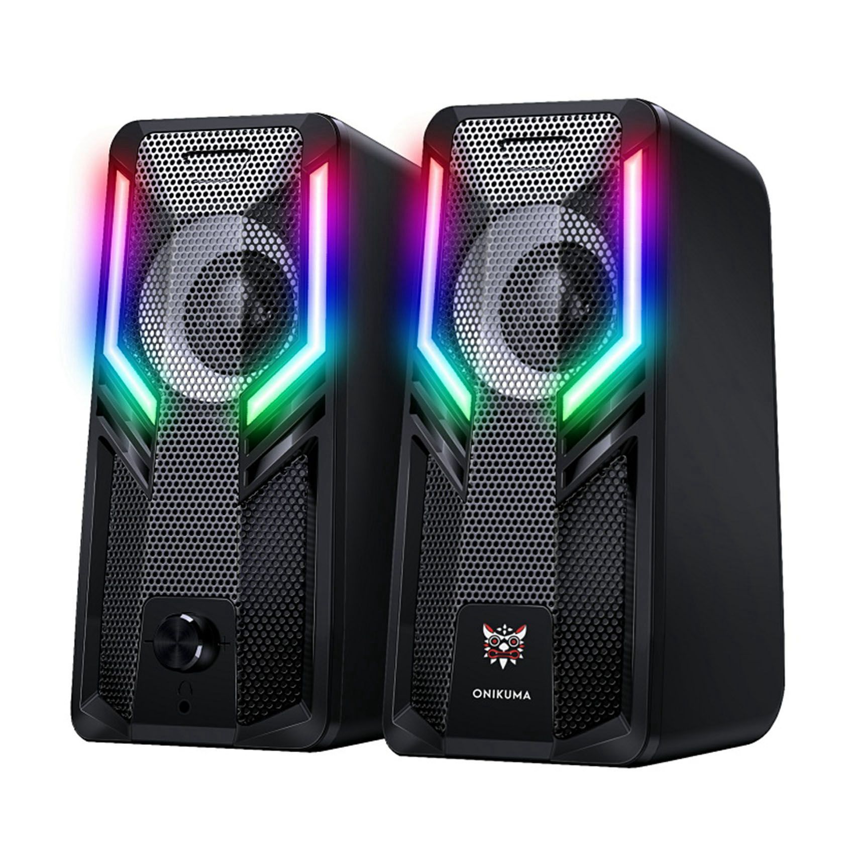 Computer Speakers 2.0 Stereo Volume Control with Rgb Lights USB Powered Gaming Speakers for Desktop/Phone/
