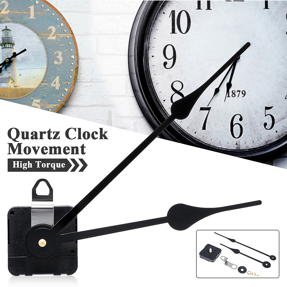 1Pcs High Torque Quartz Clock Movement Mechanism Long Spindle Hand DIY. 