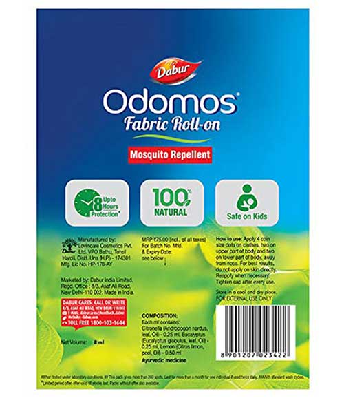 Mosquito Repellent Fabric Rollon-8ml (India). 