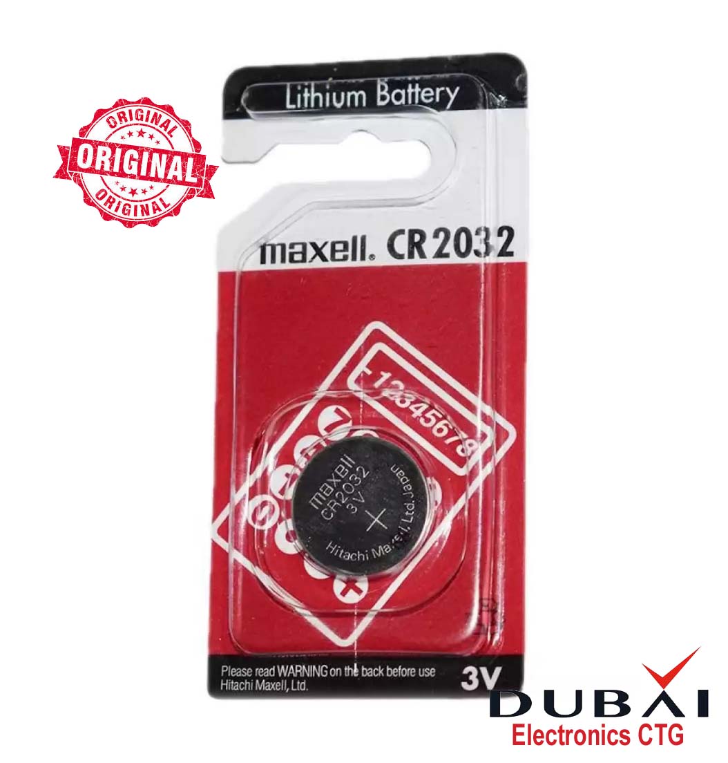 CR-2032 Maxell, Made In Japan. Bios Motherboard 3V Lithium Battery, Remote control, Calculators, Car Security Alarm, Keyless Car Remotes, Computer Equipment, Toys Multipurpose use. 