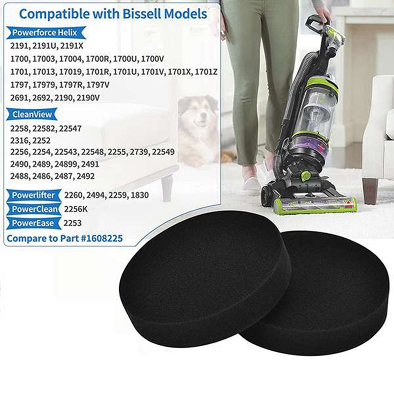 Replace Filter for Bissell Powerforce Helix Turbo 1797 2190 Cleanview Rewind 2258 2492 2254 Vacuum Cleaner,Part 1608225. 