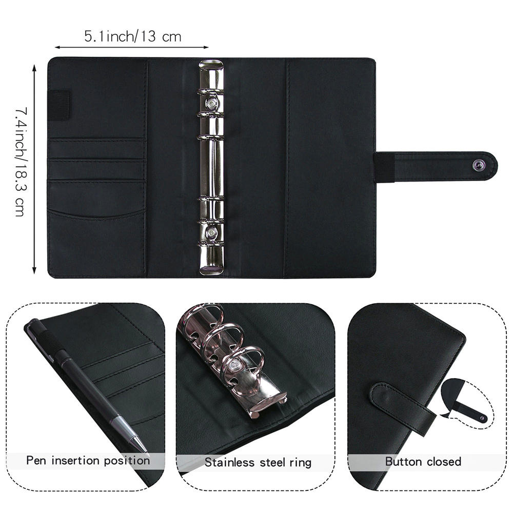 Binder Handbook Zipper Bag Notebook Budget Handbook A6 Book. 
