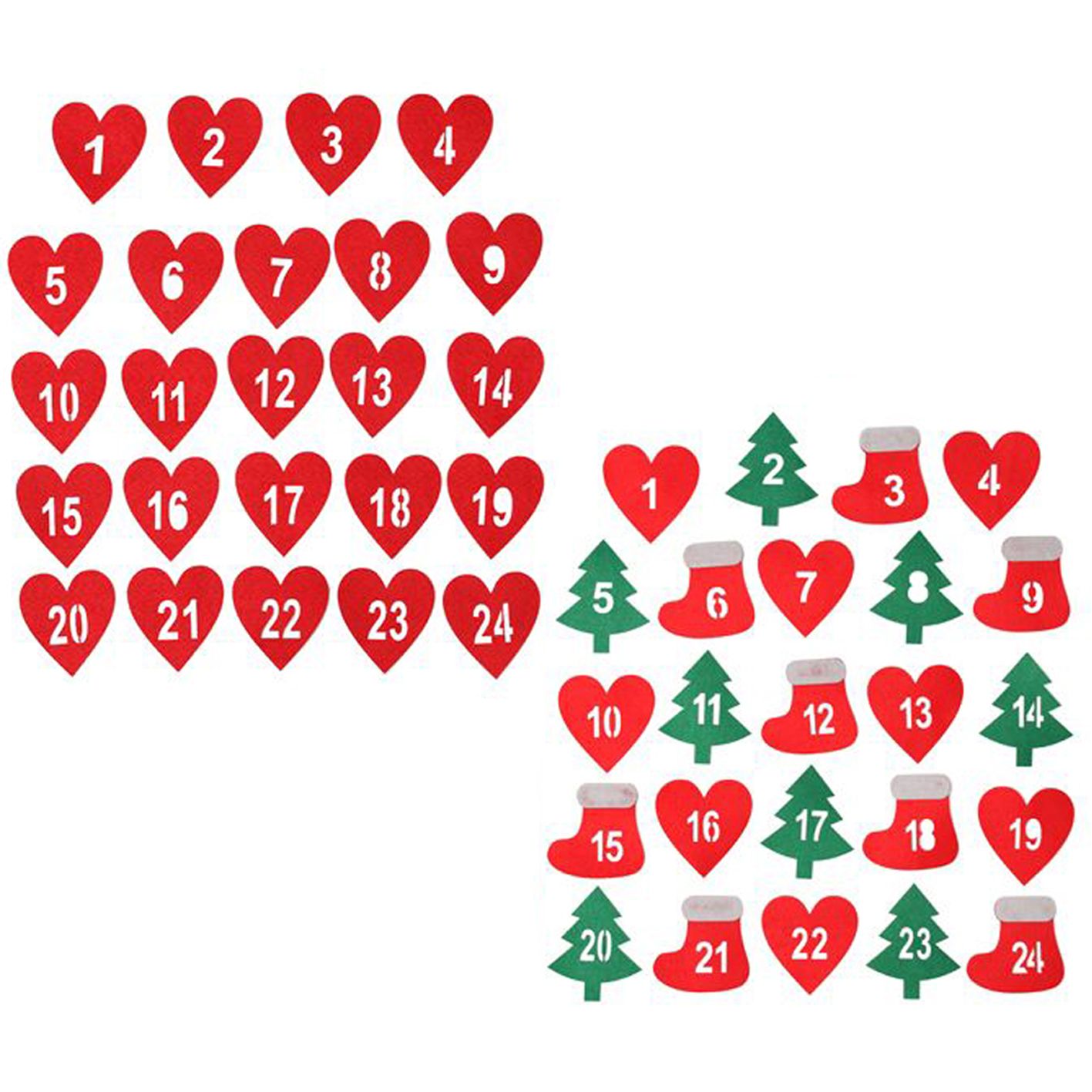 2 Bags Baking Adornment Cookie Candy Tag Package Label Biscuit Package Merry Christmas Xmas Ornament Christmas Label Advent Calendar Number Gift Felt Sticker