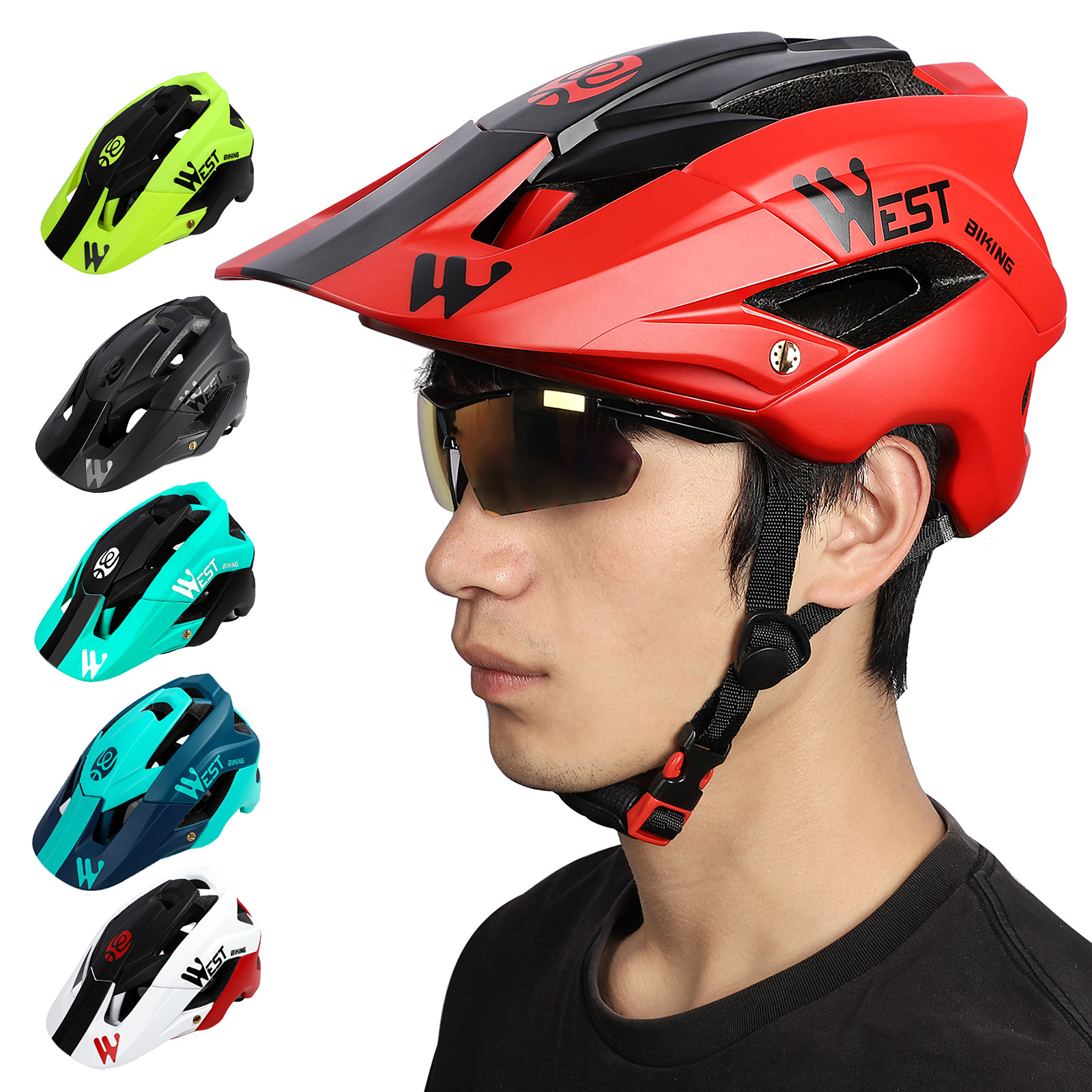 Red \u0026 White Lightweight Bike Helmet 