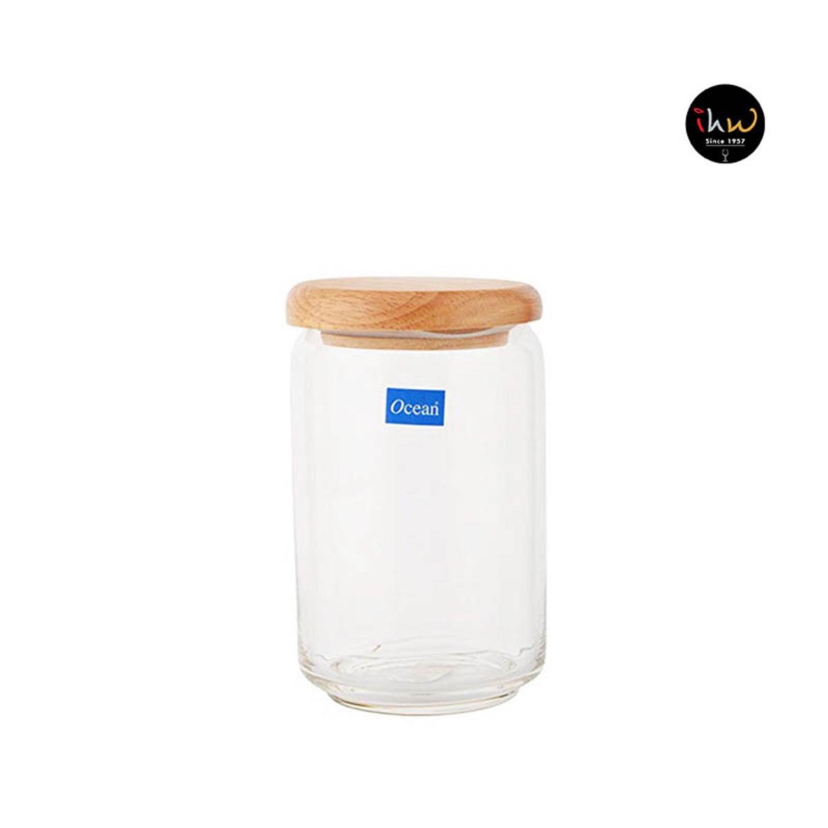 Ocean Jar Pop with Wood Lid - 650ml | Airtight & Durable | Stylish Storage Solution 5B2523W