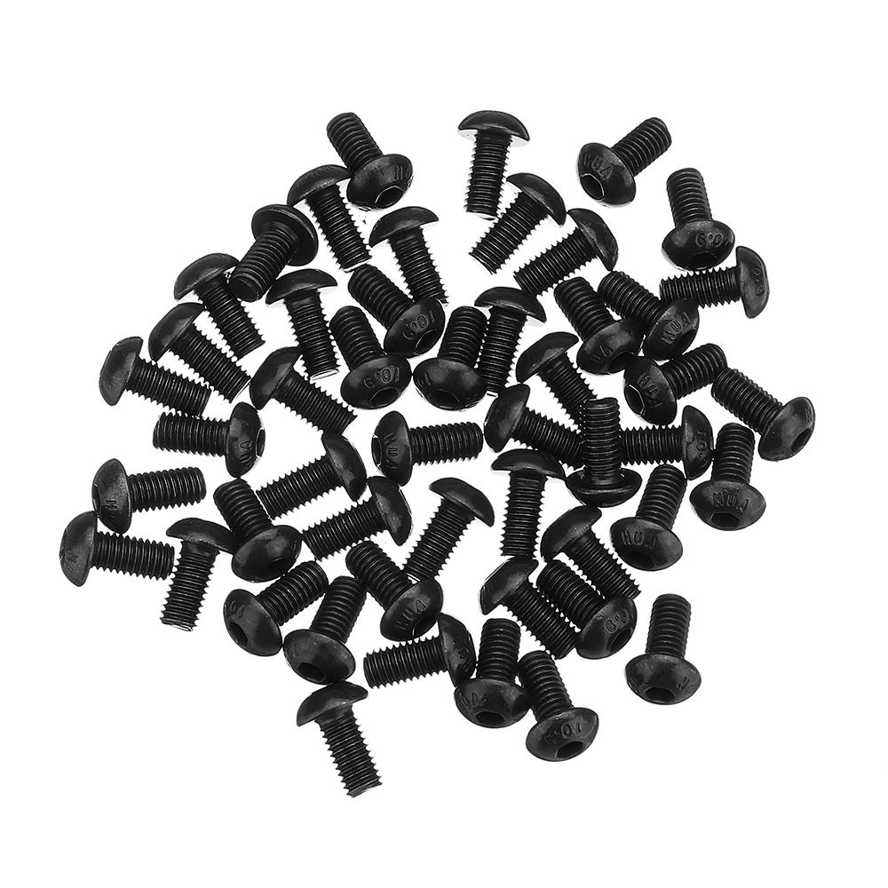 Suleve M5CH4 50Pcs M5 10.9 Grade Carbon Steel Hex Socket Button Round Screw 8mm Optional Length - 10MM. 