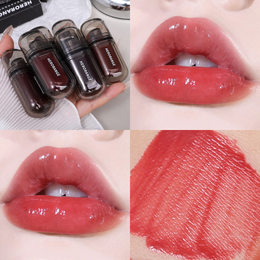 Cherry Mirror Water Light Lip Gloss Crystal Jelly Long Lasting Moisturising Lipstick Translucent