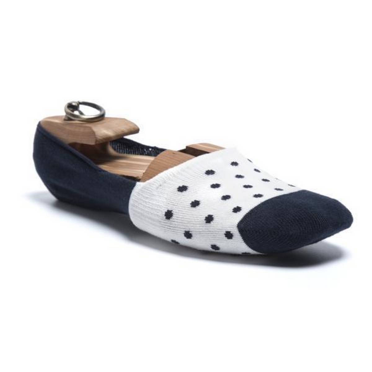 White Navy Cotton Loafer Socks for Men