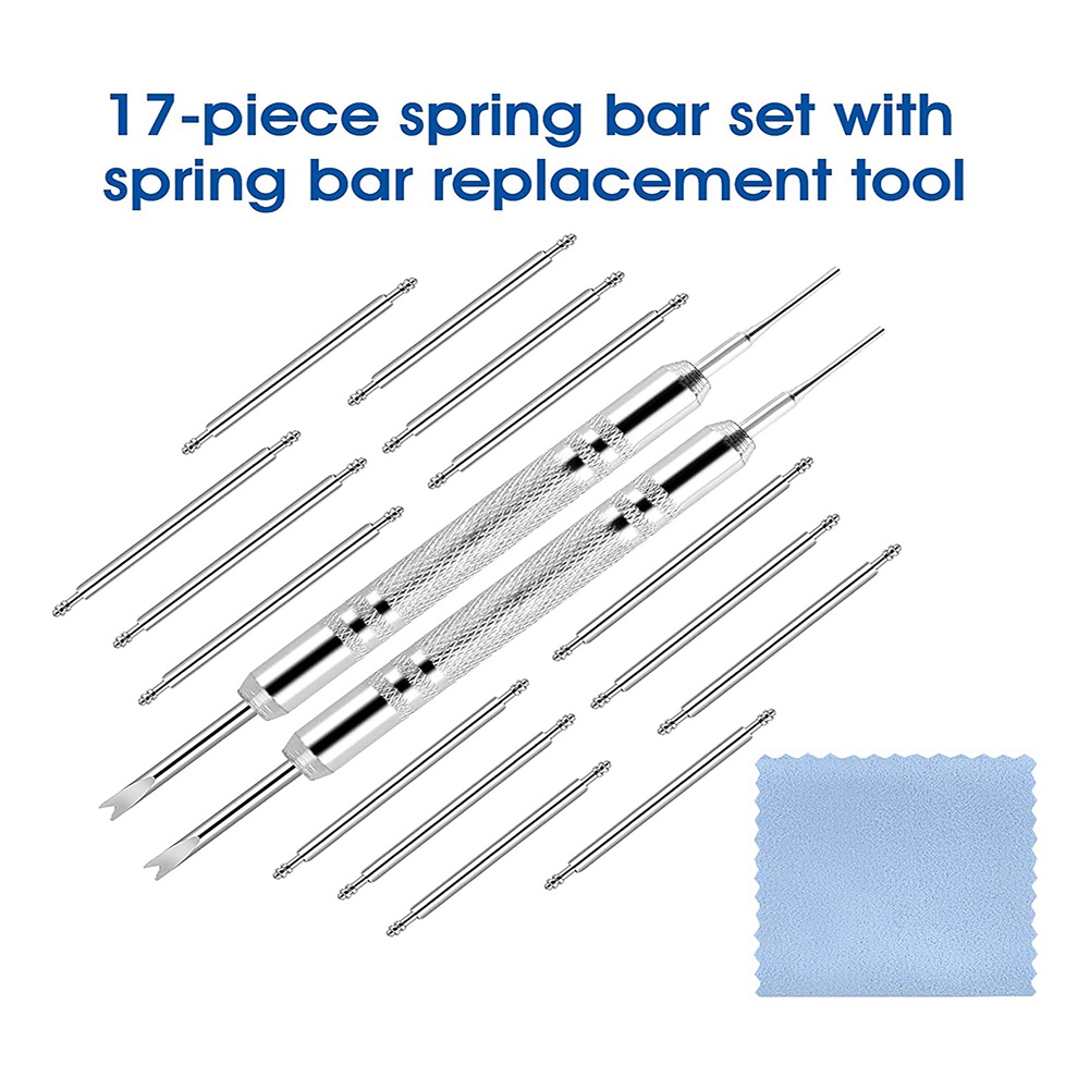 Watch Strap Removal Tool Kit with Spring Bar Tool Watch Cleaning Cloth Link Removal Pin Remover Kit for Strap Adjustment. 