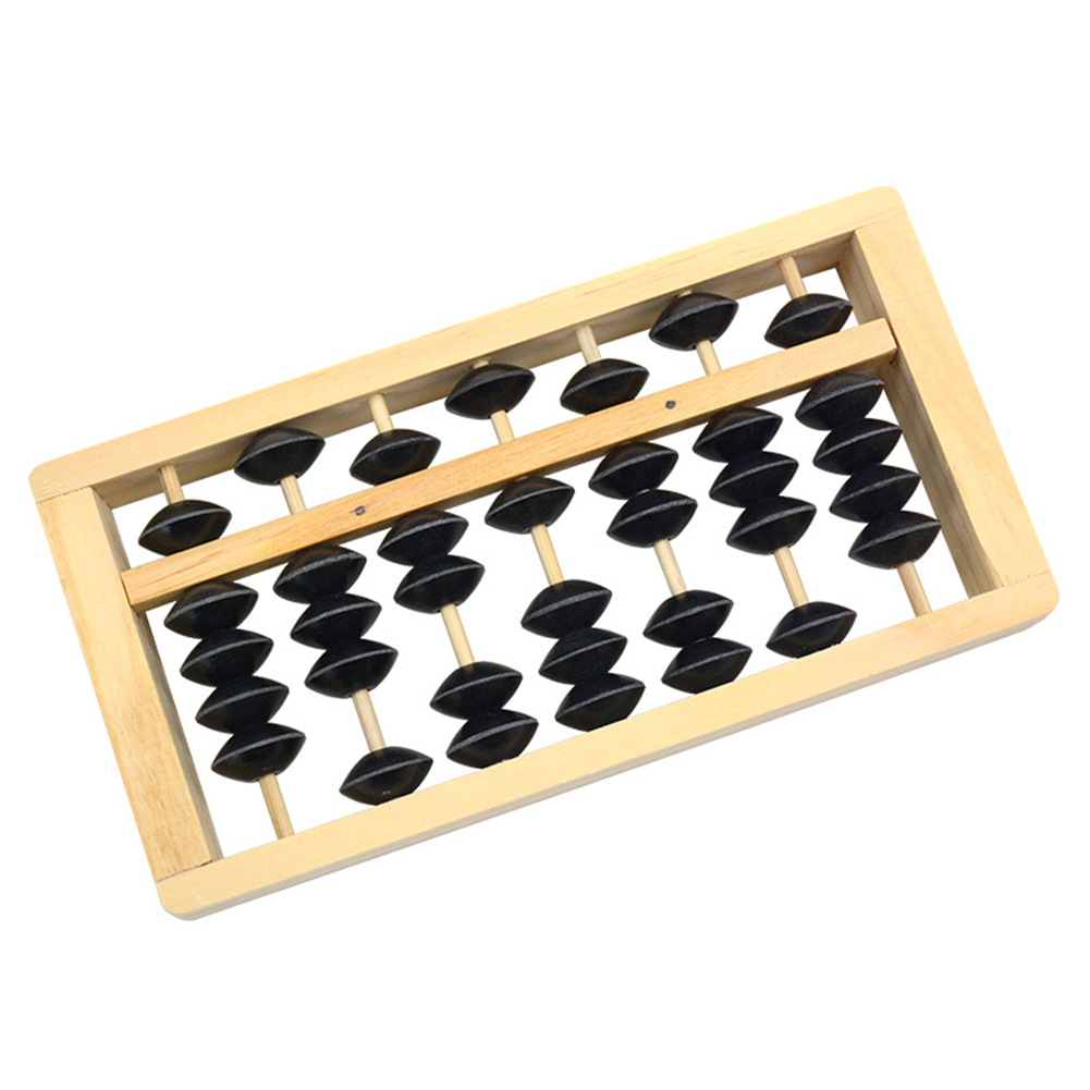 GC 7 Column 5-bead Wooden Abacus For Children Small Lightweight Math Arithmetic Calculating Tool For Student. 