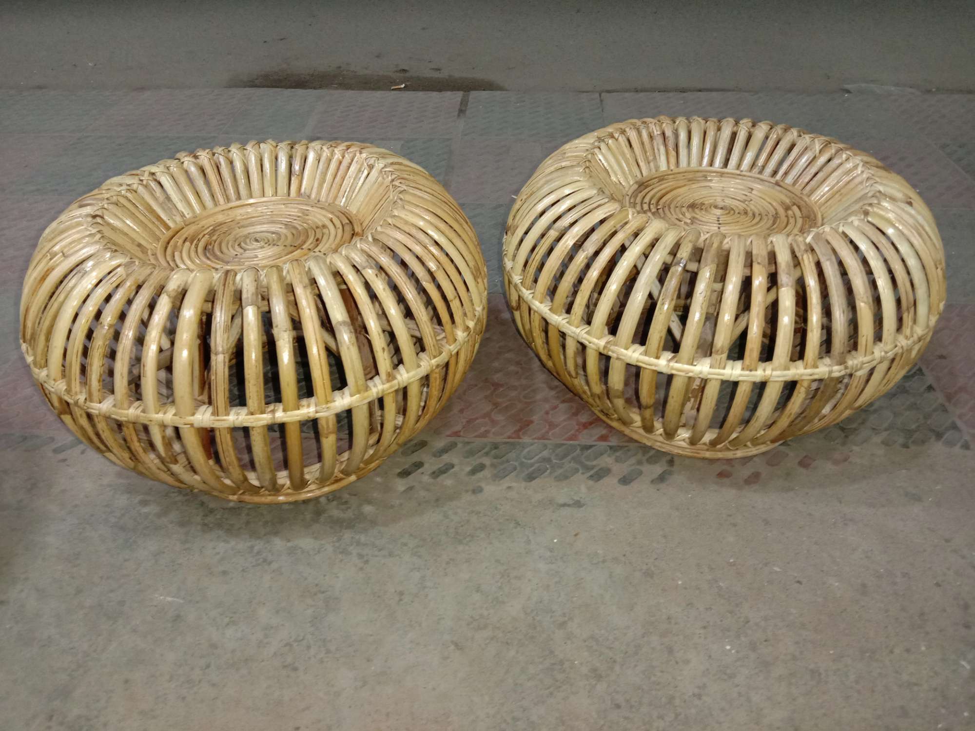 Rattan Pumpkin Large Mora - 2× Pcs Together  Mora - Cane And Craft Design Mura. 