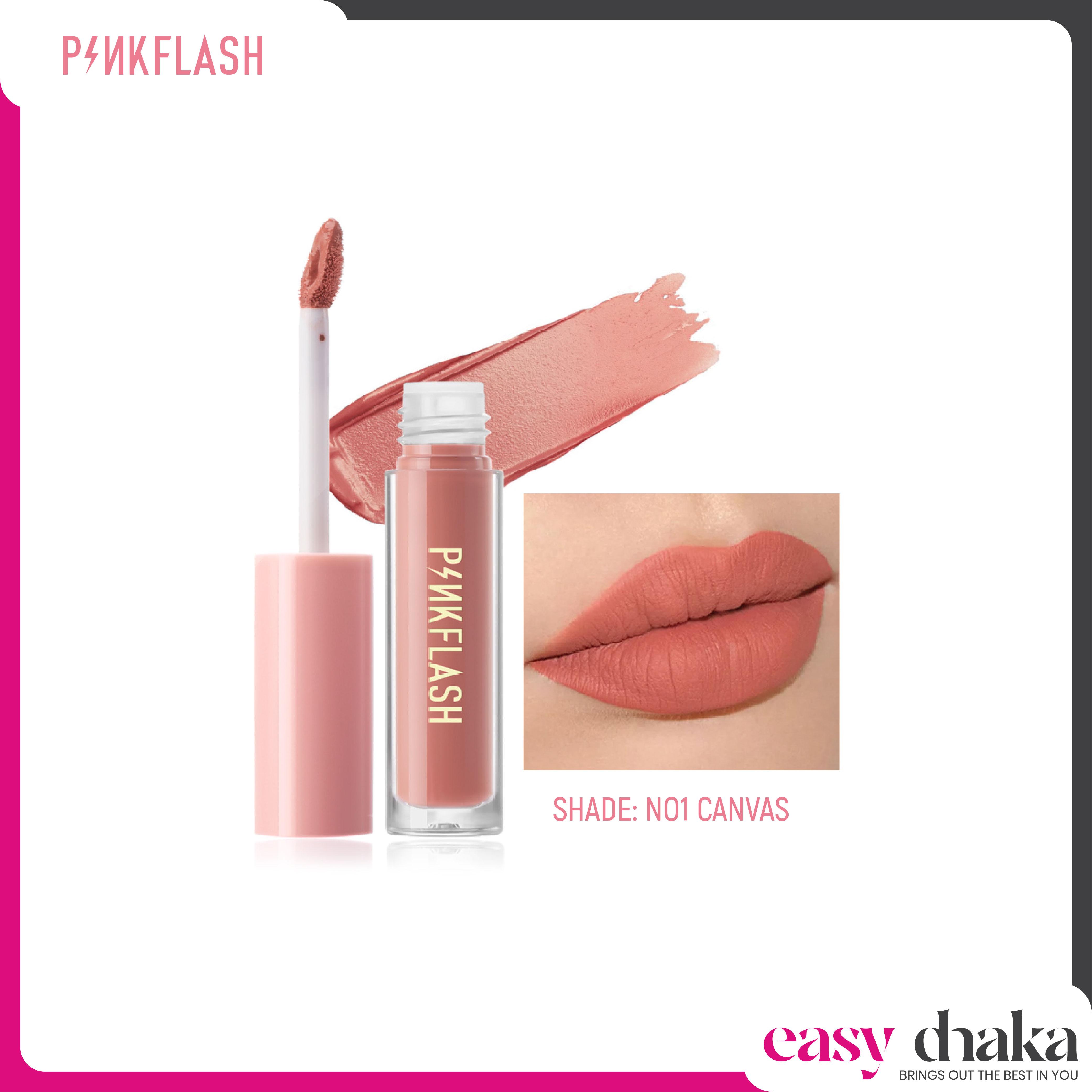 PINKFLASH Melting Matte Waterproof Lipcream - N01 Canvas (PF-L01)