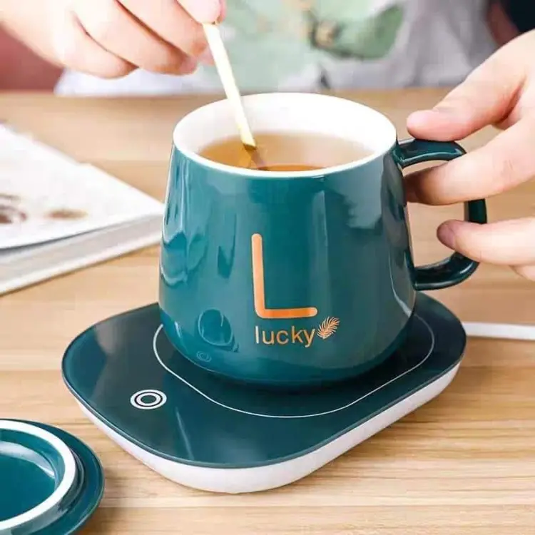 Cup Heater Coffee Mug Warmer Timer Heating Coaster Smart