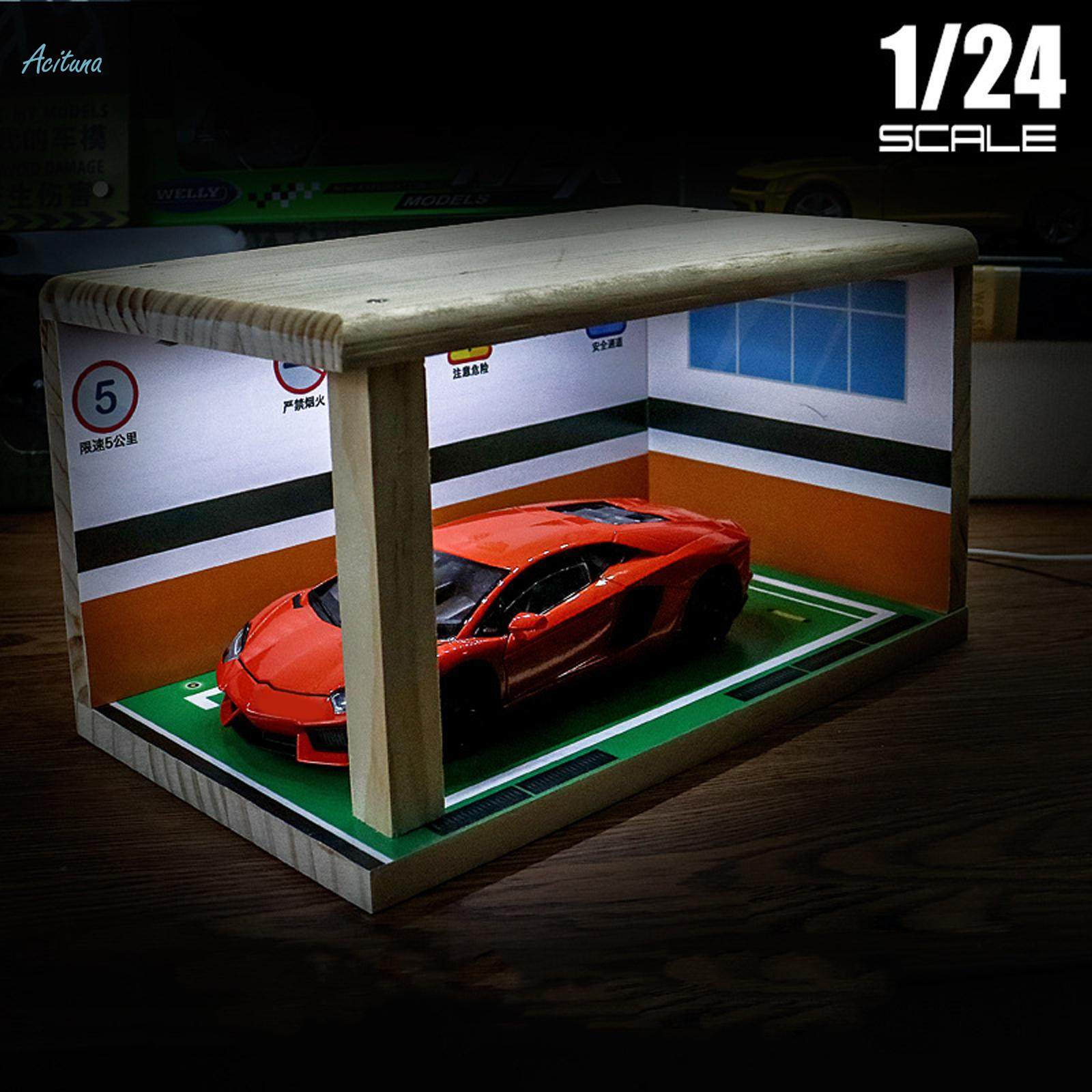 1/24 Parking Lot Scene Display Case Collectibles Layout Diecast Car Garage. 