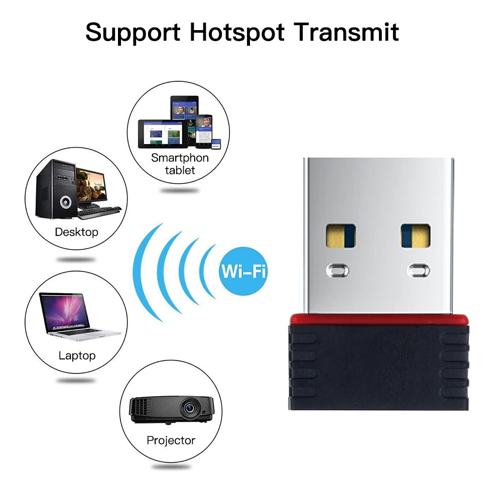 CASIFY WA01 300Mbps Wifi Receiver Adapter 300Mbps Wifi Adapter Mini USB Network Card 802.11b/g/n Wireless Network Lan Card 2.4G Adapter. 