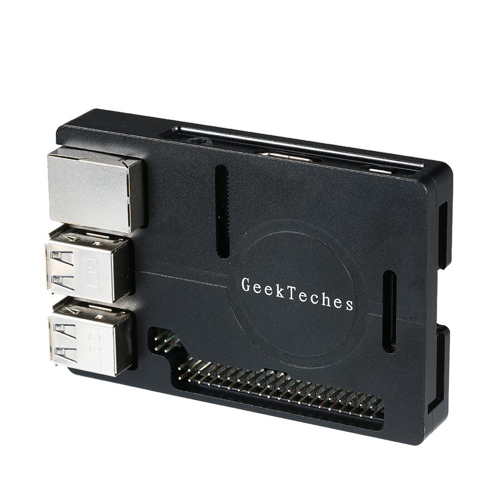 GeekTeches Aluminum Alloy Protective Case Shell Enclosure Cover Box for Raspberry Pi 3B+. 