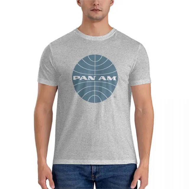 Pan Am early 1950s globe thin frame inverted classic T-shirt T-shirts for men Cotton designer T shirt men mens vintage T shirts. 