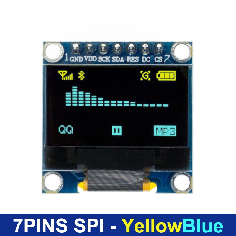 0.96 inch IIC SPI Serial 7/4Pin White/Blue/Yellow Blue/Yellow OLED Display Module SSD1306 12864 LCD Screen Board for Arduino - 317967527. 