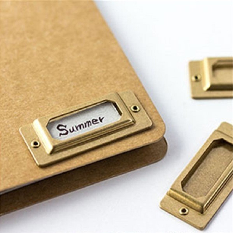 Vintage copper brass Brand Name Label plate Metal bookmarks Index for Midori traveler's notebook planner accessories stationery. 