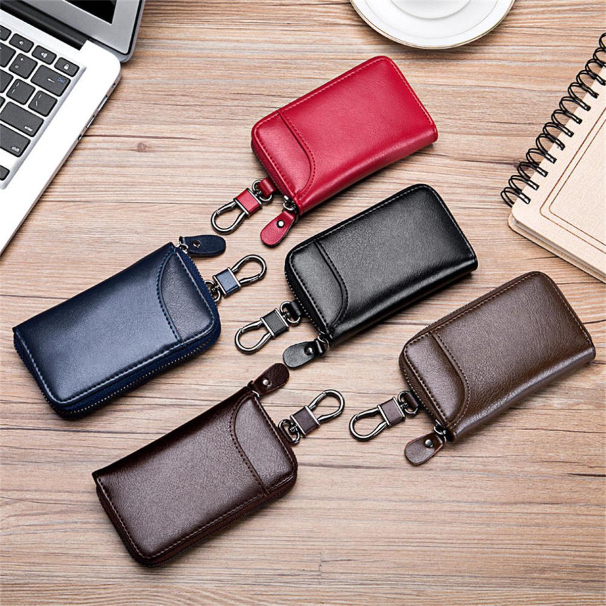 Card Bag Small Key Organizer Mini Key Purse Men's Key Wallet Women's Key Pouch Leather Keychain. 