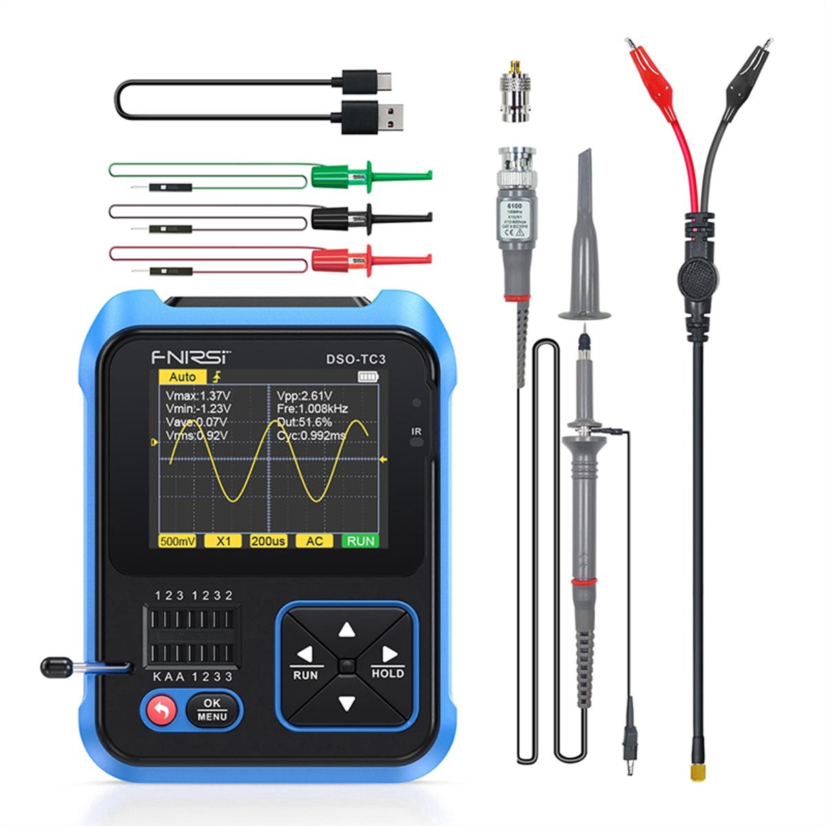 FNIRSI DSO-TC3 Digital Oscilloscope Transistor LCR 3 in 1 Tester B