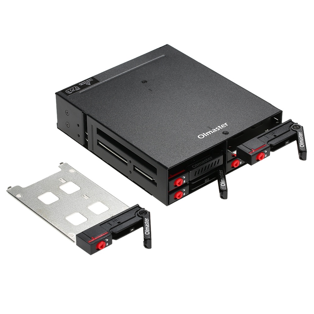 OImaster 6 Bays Mobile Backplane Support 2.5'' SATA HDD SSD Hard Drive with Cooling Fan Locker Hot-swap 6Gbps Transmission for PC 5.25’’ Drive Bay