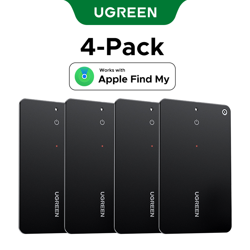 UGREEN IOS Smart Finder FMN Anti-lost Device Card-type Lithium Battery Rechargeable FMN certified for Apple Black. 