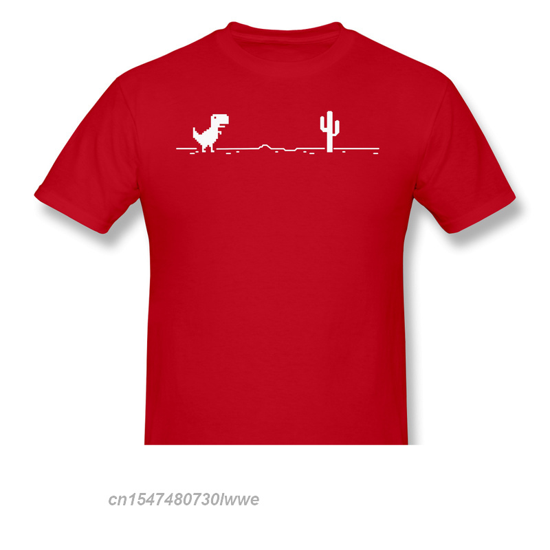 T-rex Cactus Offline Anime Clothes Design Linux Program Operating System Novelty Design Cotton Men T-Shirt. 