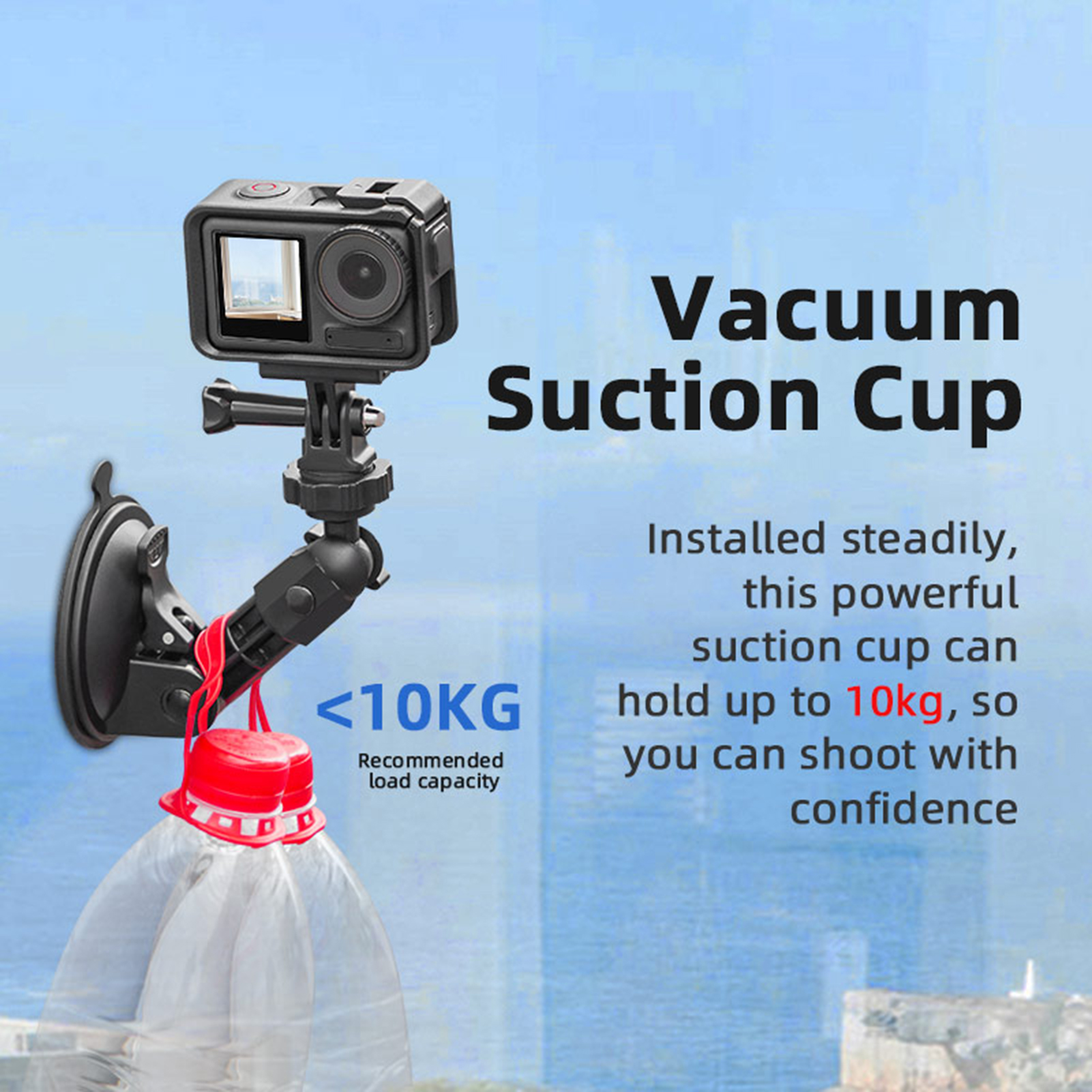 Car Suction Cup Mount for Action Camera Cooling Frame Osmo Pocket 3 Car Mount Stabilizer Adapter Camera Accessory for Smooth Shots Adjustable Car Mount. 