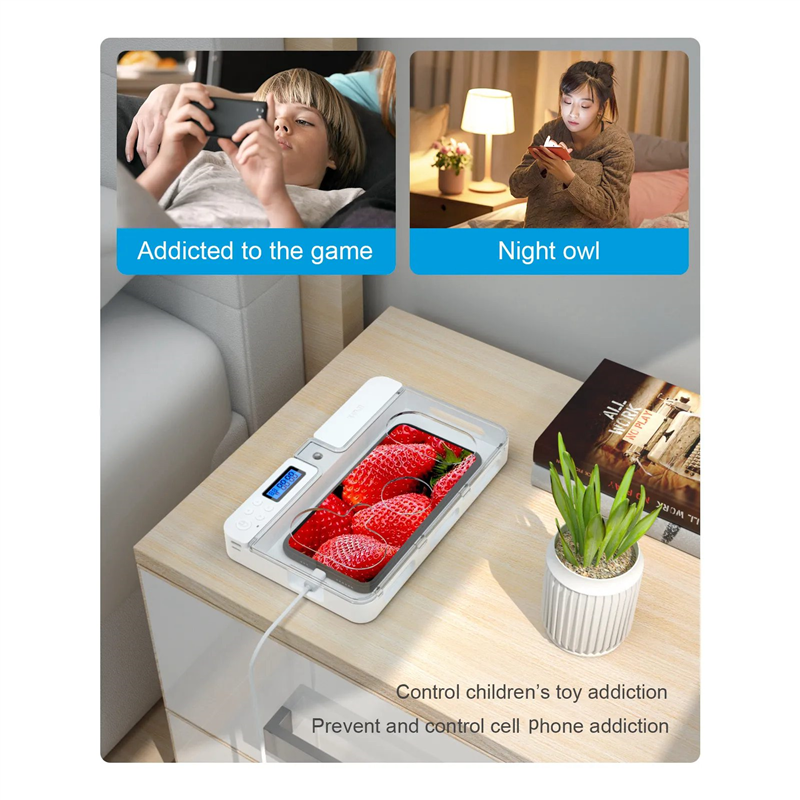 Transparent Smart Phone Locker Box Self-Discipline Cell Phone Timed Lock Box Time Management Anti-Game Addiction Lock. 
