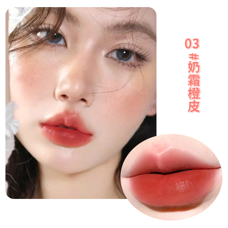 XIXI small black stripe round tube white color pink girl sweet girl matte lipstick student affordable makeup wholesale