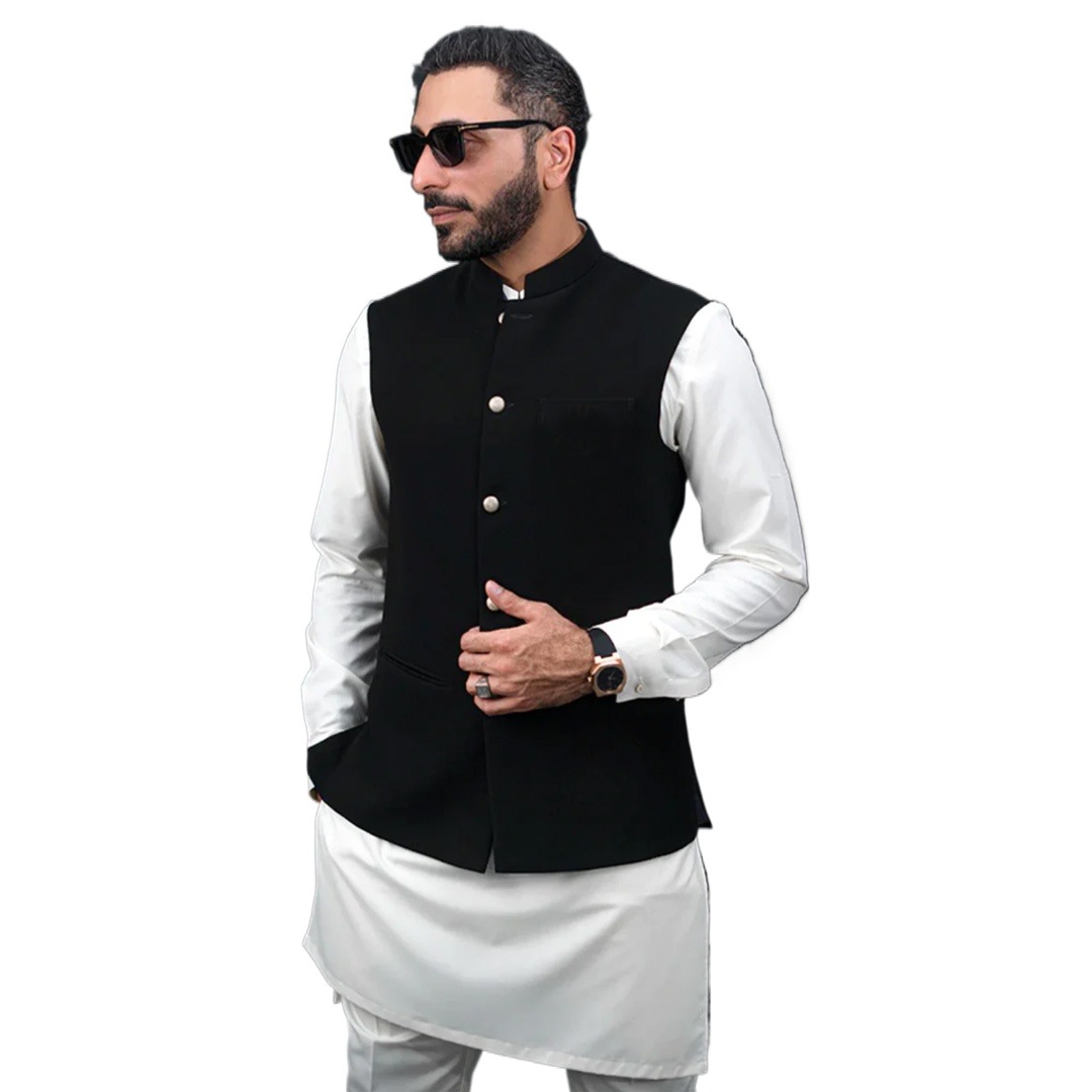 Stylish black koti for men panjabi Panjabi vest or waist coat