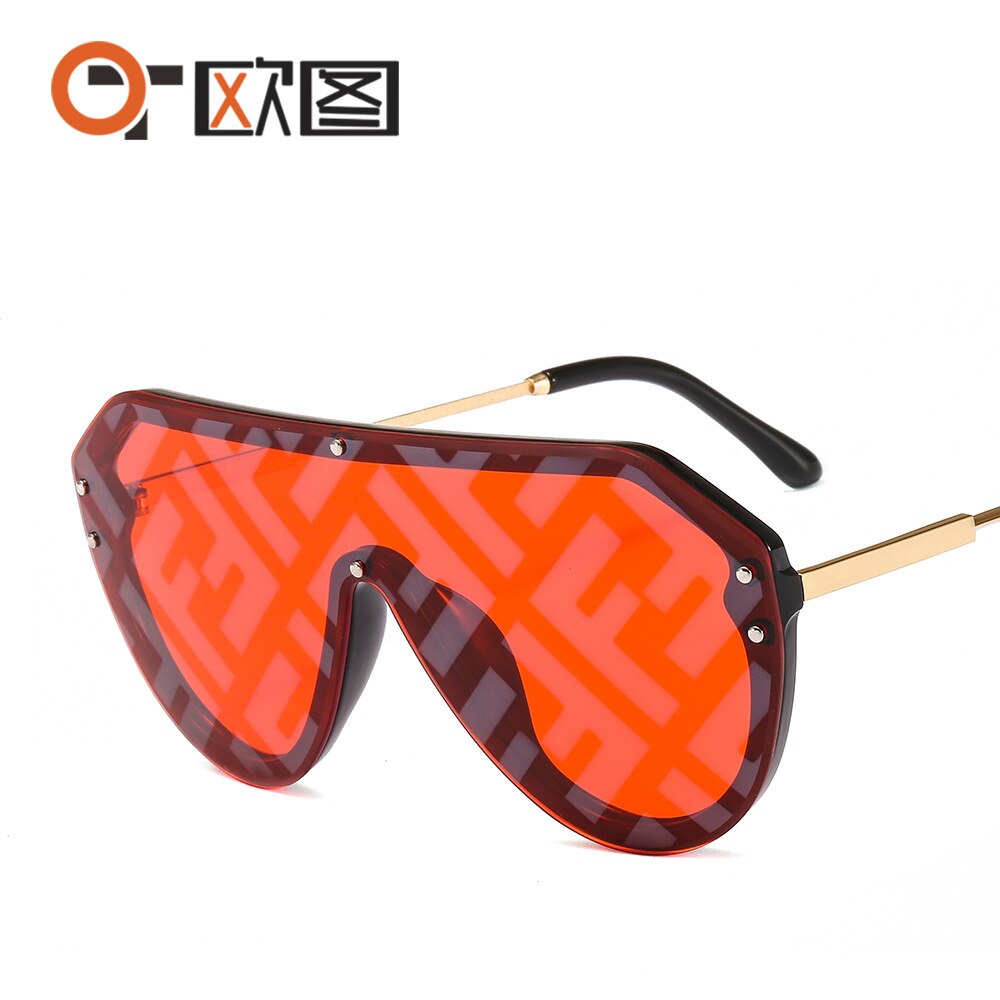 【happy one】black-teanew arrival women big oval fashion fendii sunglasses oversized festival oculos de sol feminino. 