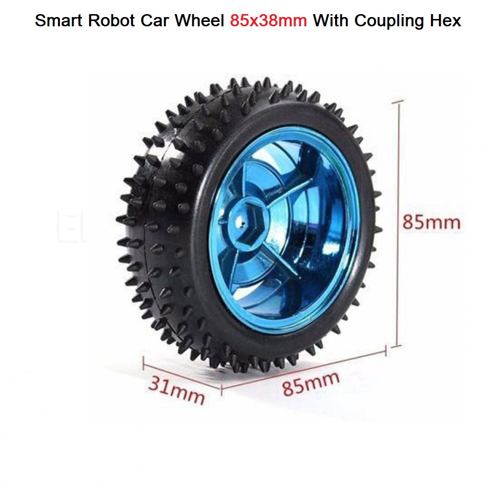 85mm Heavy Duty D85mm Robotics Rubber Tier Wheel 85x38mm With Brass Copper 4mm Hex Shaft Coupling & Screws Antiskid Shockproof Rubber Wheels Tire For Arduino UNO Smart Robot Car Wheel DIY. 