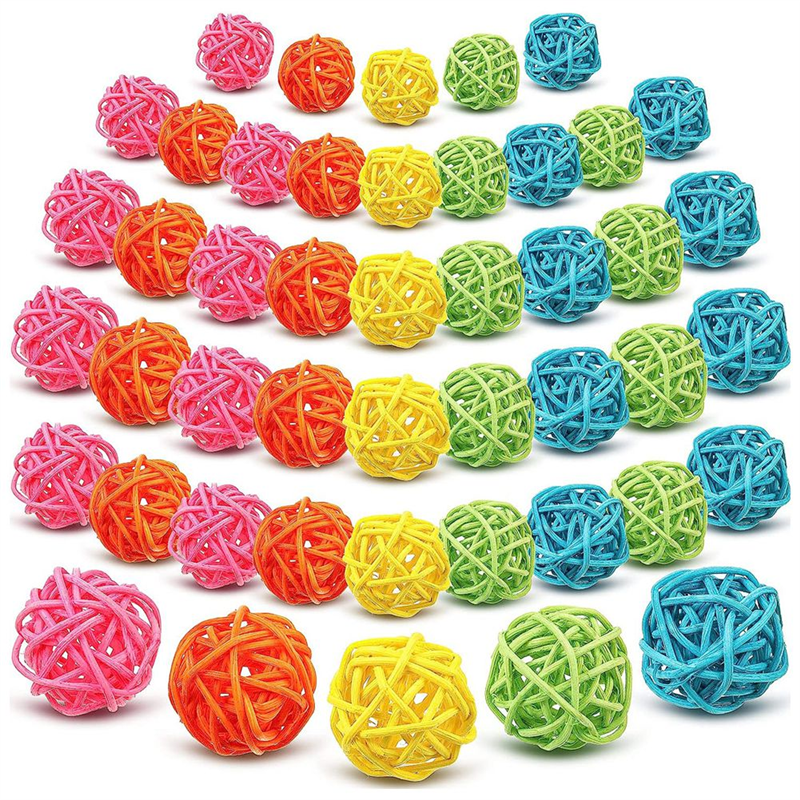 45Pcs Rattan Balls Color Decor Decorative 1.6 Inch