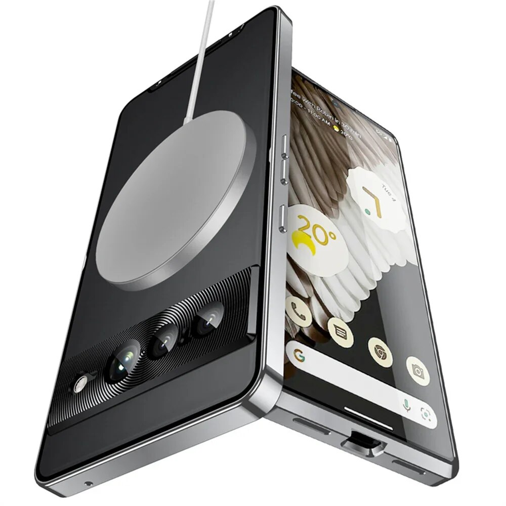 Shockproof Metal Armor Case For Google Pixel 8 Pro 7Pro Case Magsafe Aluminum Frame Matte PC Cover Funda For Google Pixel 7 Case. 