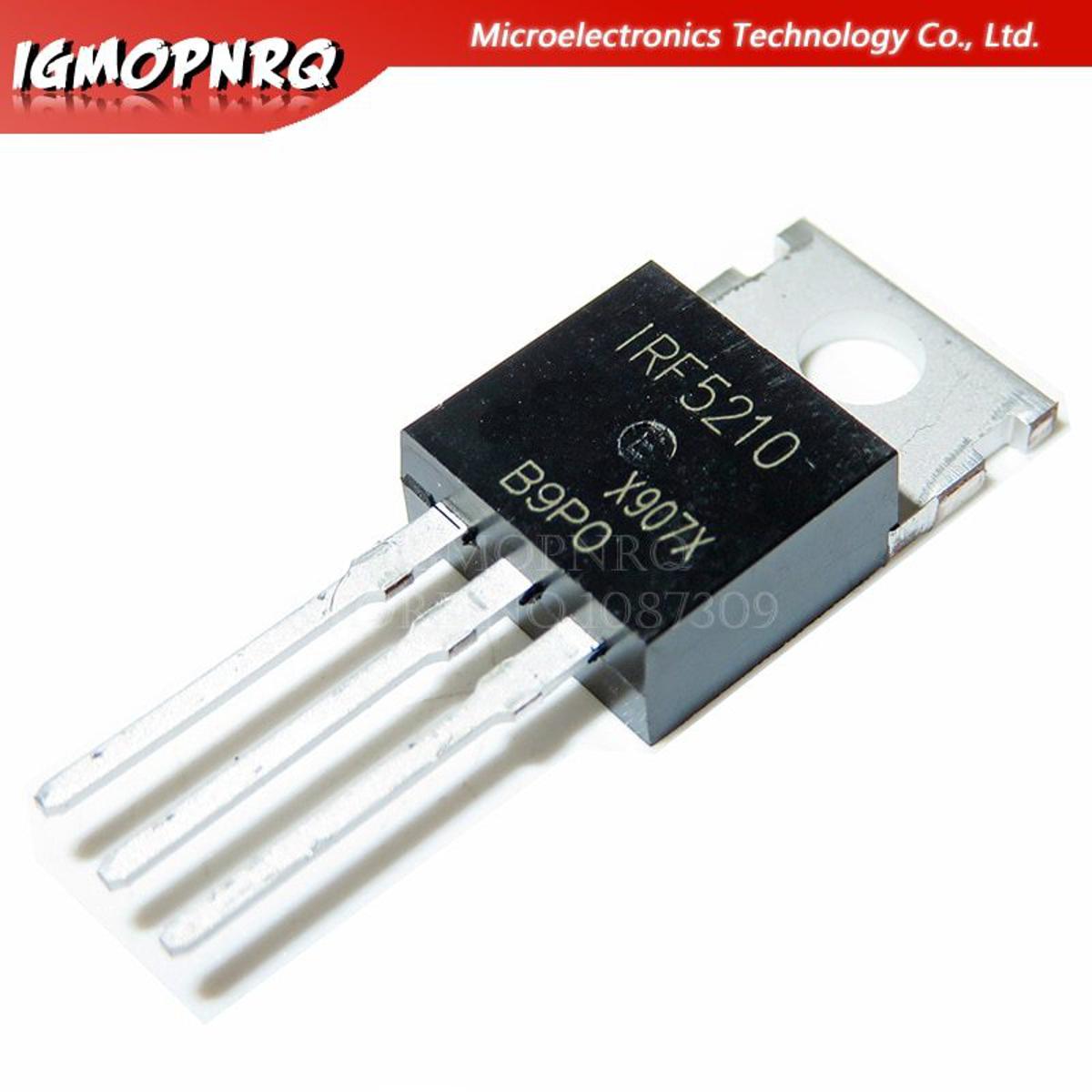 A CLASS IRF5210 IRF5210PBF IRF 5210 100V 40A 200W TO-220 P-Channel Power MOSFET 3 Pin Leads IC Power Transistor MOSFET IC