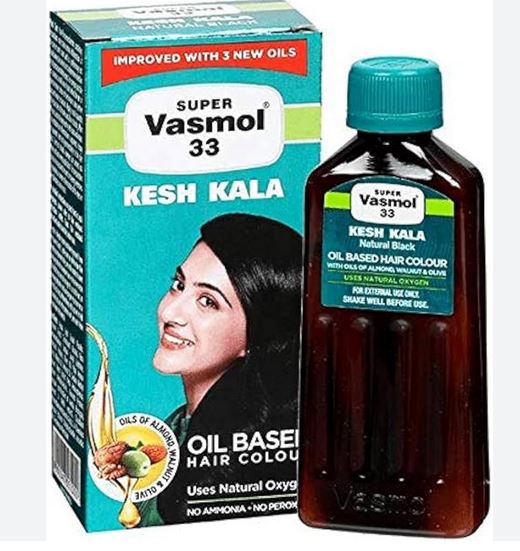 Super Vasmol 33 Hair Oil Kesh Kala Black Color - 100ml (Indian formula). 