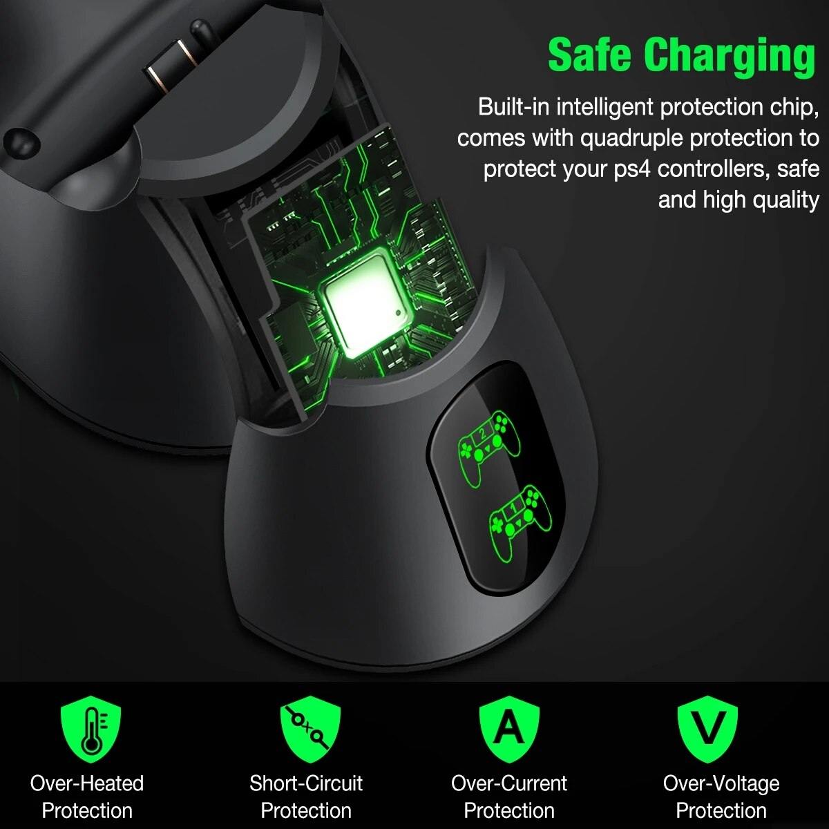 Fast Charger For PS4 Controller Dual USB Charging Dock Station with LED Indicator For Playstation 4/PS4 Slim/PS4 Pro Gamepad. 