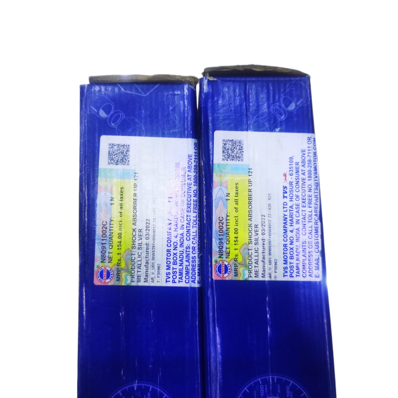 Rear Shock Absorber  TVS Metro Plus 2 Pieces  a Set Silver Color. 
