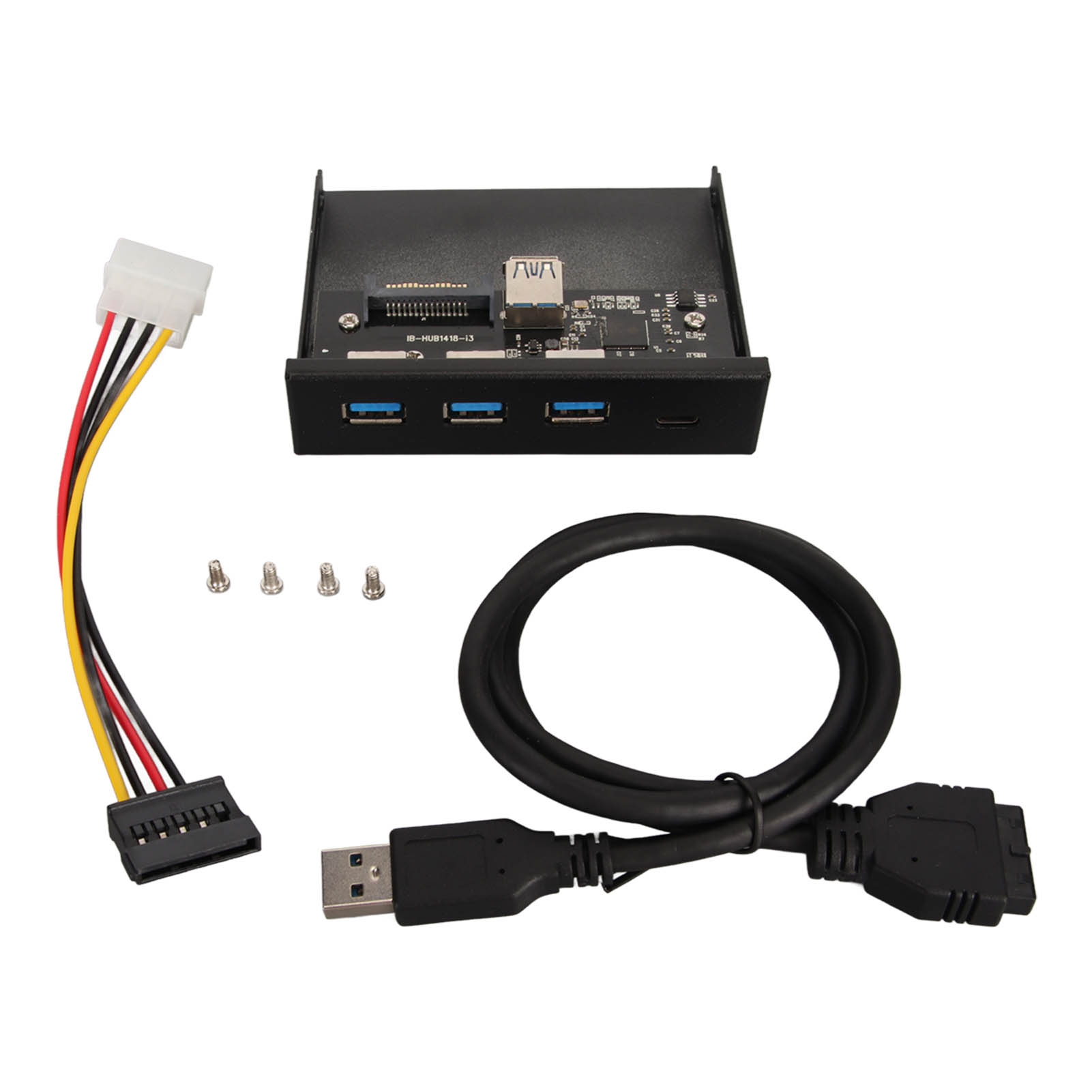 USB 3.0 Front Panel Hub 3.5in 4 Ports 6Gbps Stable Plug and Play Optical Drive Front Panel for Desktop Motherboard. 