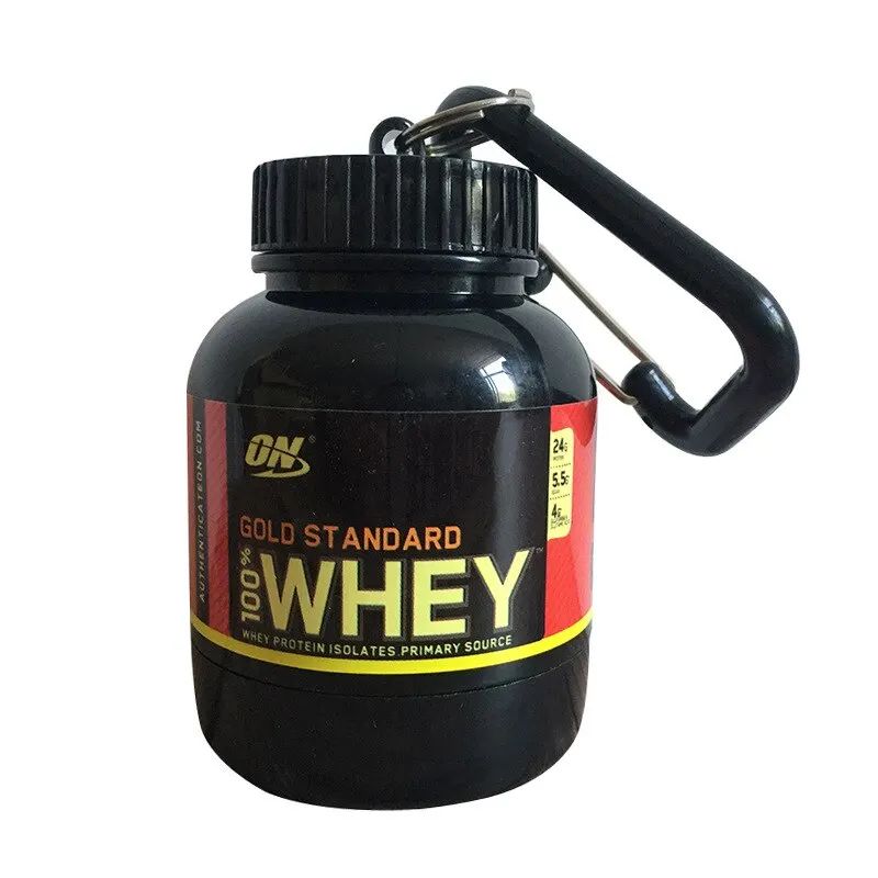 Portable Protein Powder Bottle Medicine Powder Bottle Carabiner Bucket Powder Box Mini Portable Keychain One Cup